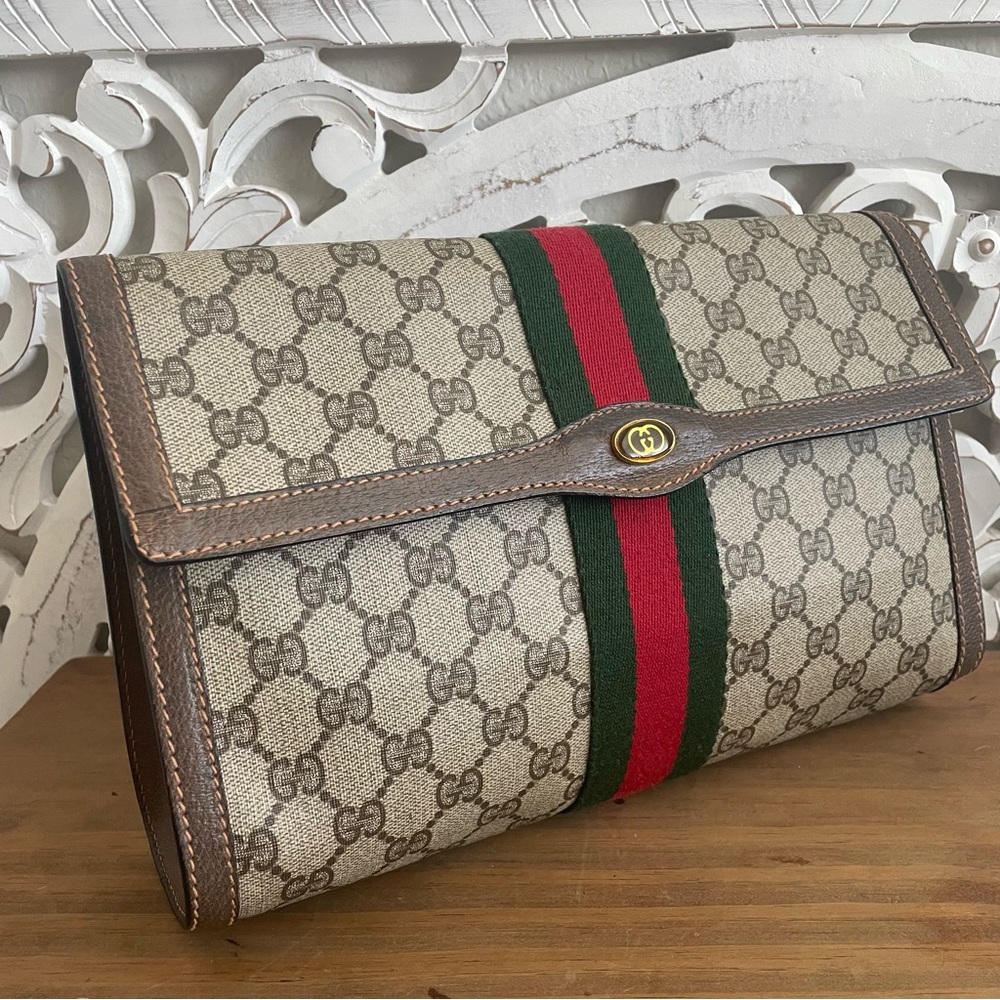 🔴SOLD🔴Gucci Ophidia Sherry Line Supreme GG Monogram Clutch Bag, - Picture 8 of 17